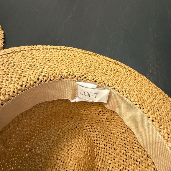 LOFT - NWOT -Suede Band Straw Fedora - Picture 1 of 5